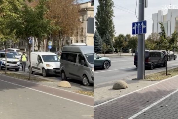 Перед протестами в Кишинёве полиция усилила контроль у парламента: останавливают микроавтобусы и проверяют рюкзаки прохожих.