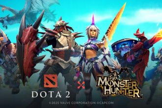 Коллаборация Dota 2 с Monster Hunter добавляет новые сеты, уникальных спутников и механику охоты на героев.
