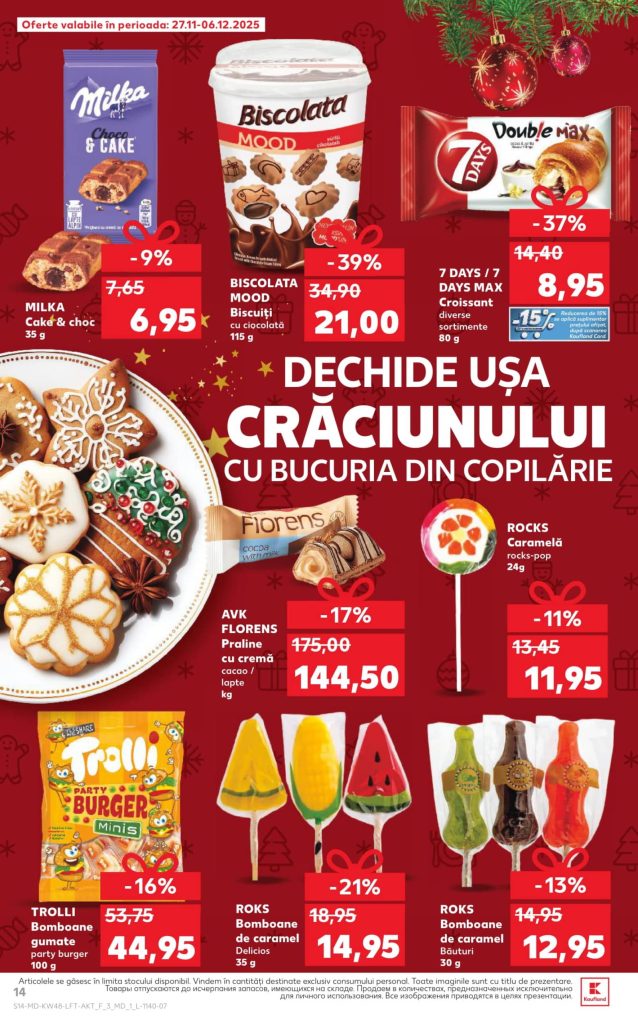 Скидки в Kaufland в Молдове с 27 ноября по 3 декабря 2025 по акции «Deschide ușa Crăciunului!»: что можно купить выгодно