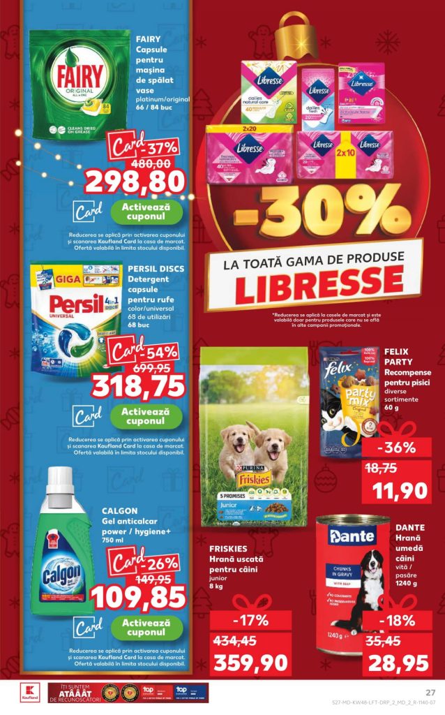 Скидки в Kaufland в Молдове с 27 ноября по 3 декабря 2025 по акции «Deschide ușa Crăciunului!»: что можно купить выгодно