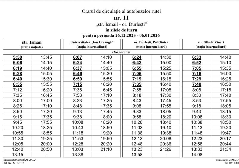 Как будут ходить автобусные маршруты № 8, 9, 11, 23 и 52 в столице с 26 декабря 2025 по 6 января 2026