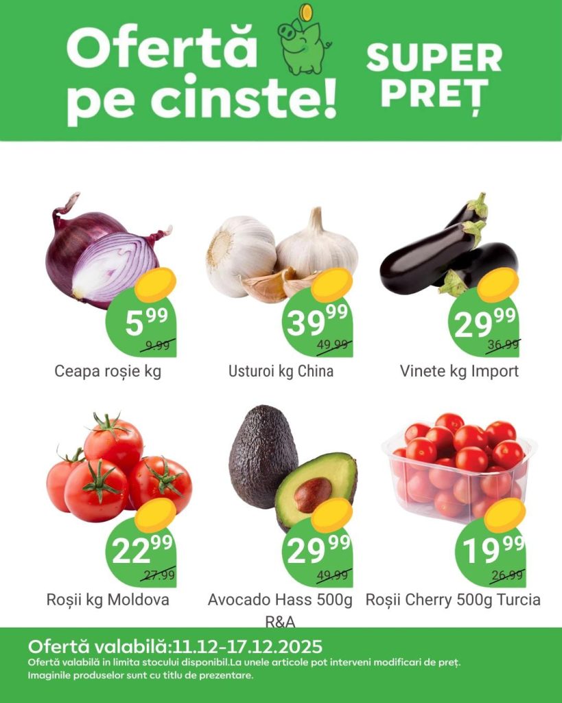 Акция «Ofertă pe cinste» в Local: фрукты и овощи по суперценам с 11 по 17 декабря 2025