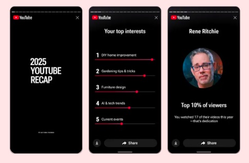 Итоги года на YouTube. Recap 2025 уже доступен. Узнай, что ты смотрел, слушал и кем был на платформе в этом году.