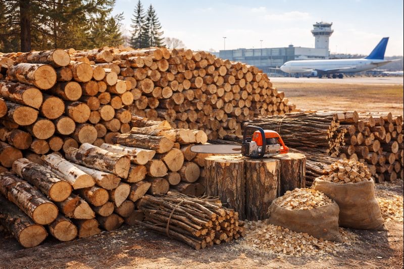 Аэропорт Кишинева продает 263 м³ дров: грецкий орех, липа, ель, береза. Подайте заявку и заберите древесину со склада по выгодным условиям.