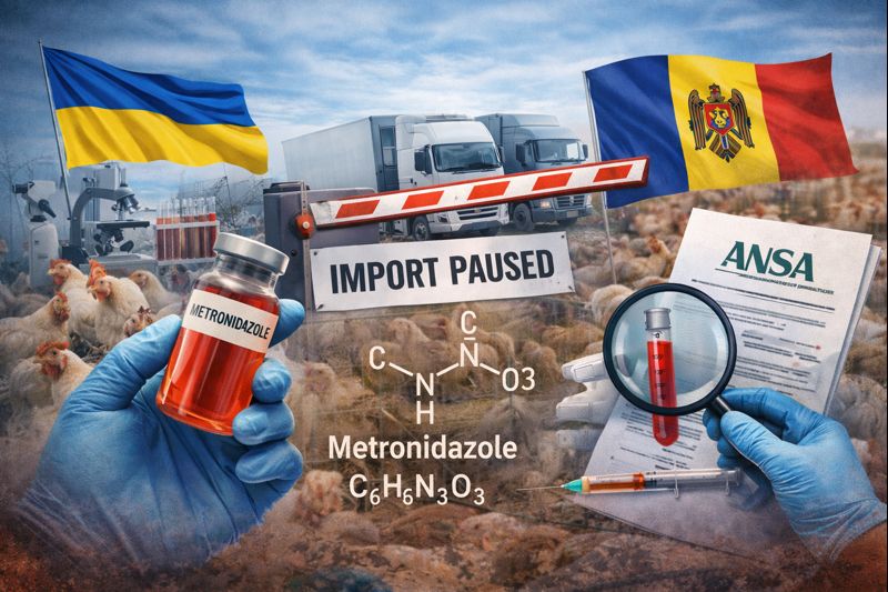 Импорт мяса птицы из Украины в Молдову временно остановлен из-за метронидазола. Что решил ANSA, чем опасно вещество и что делать.