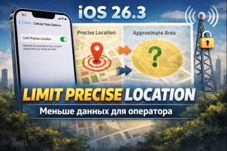 iOS 26.3 получила Limit Precise Location: Apple снижает точность локации для оператора без вреда GPS, связи и экстренных вызовов.