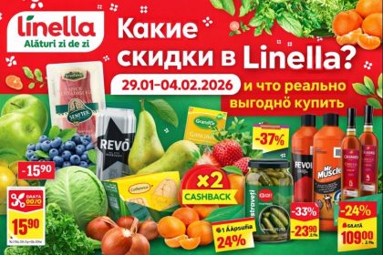 Скидки Linella 29.01–04.02.2026: полный список товаров, цены, проценты скидок, старая и новая цена, уикенд-акции 30.01–01.02 и x2 cashback.