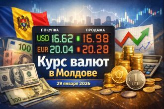 Курс валют в Молдове на 29 января 2026: официальный курс BNM USD, EUR, RON, UAH, таблицы, сравнение банков, спред и советы по обмену.
