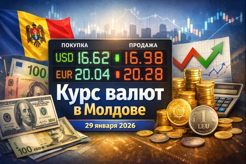 Курс валют в Молдове на 29 января 2026: официальный курс BNM USD, EUR, RON, UAH, таблицы, сравнение банков, спред и советы по обмену.