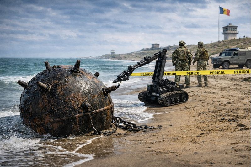 Морская мина на пляже Румынии в Черном море: что случилось 28 января 2026 и насколько это опасно