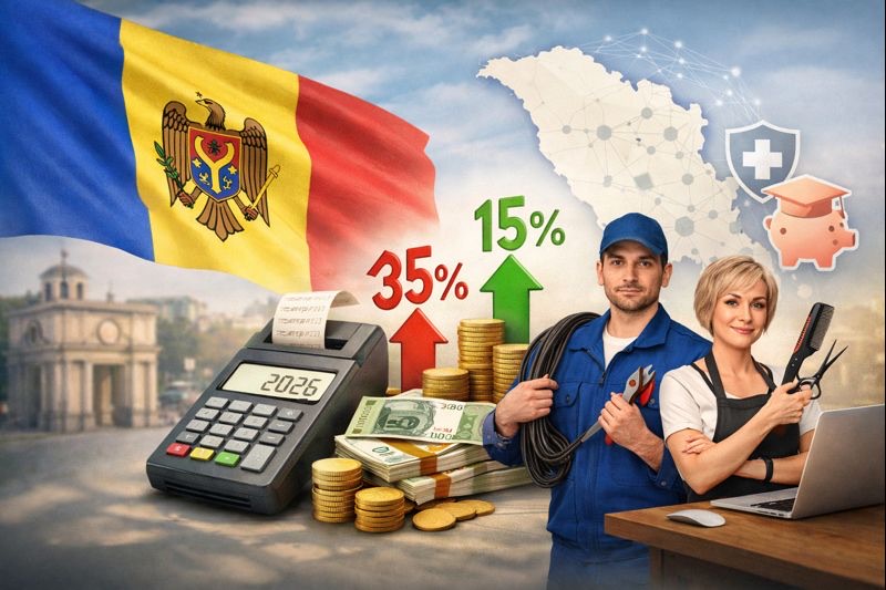 С 1 января 2026 в Молдове вводится упрощённый налог для независимых предпринимателей. Доход до 1,2 млн леев облагается по ставке 15%.