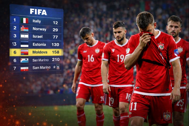 Какое место в рейтинге ФИФА занимает сборная Молдовы