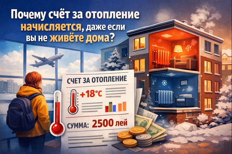 Почему начисляют счет за отопление, даже если не живете: разъяснение Termoelectrica, правило 18°C, распределение по м², как снизить платежи.