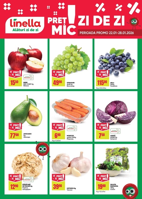 Какие скидки в Linella с 22 по 28 января 2026 года и что купить выгодно по акции «Preț mic zi de zi»