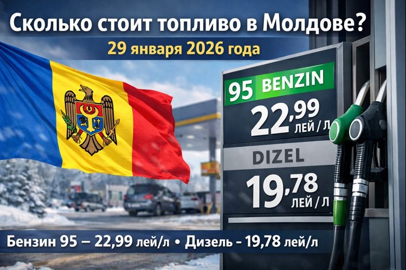 Цены на топливо в Молдове на 29 января 2026: бензин АИ-95 и дизель по данным ANRE, расчёт стоимости бака, бюджет на 100 км и советы экономии.