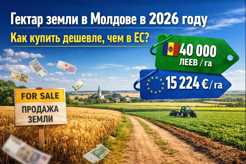 Сколько стоит гектар земли в Молдове в 2026: актуальные цены, почему дешевле ЕС, как купить безопасно, чек-лист проверки и сценарии роста.