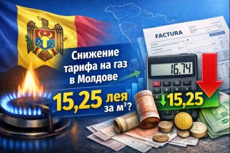 Energocom предложил снизить тариф на газ в Молдове до 15,25 лея за м³ с НДС. Разбор заявки в НАРЭ, сравнение с 16,74 и расчет экономии.