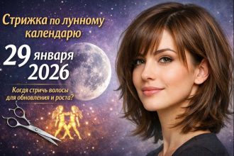 Стрижка 29 января 2026 по лунному календарю: Луна в Близнецах, растущая фаза 84–85%, лучшее время по лунным суткам, окрашивание, уход.