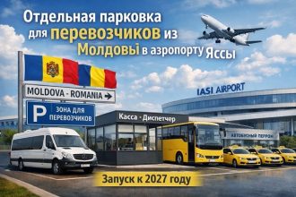 Отдельная парковка для перевозчиков из Молдовы в аэропорту Яссы: причины конфликтов, схема на 10 микроавтобусов и 2 перрона с 2027 года.