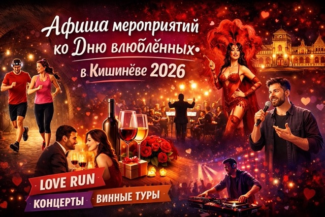 Куда пойти 14 февраля в Кишинёве: концерты, ужины, вечеринки. Цены, программа, условия и дресс-код мероприятий на День влюблённых 2026.