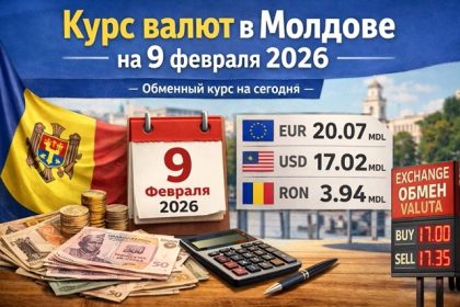 Курс валют в Молдове на 9 февраля 2026: официальный курс НБМ EUR, USD, RON, UAH, RUB к лею, сравнение с банками и советы обмена.