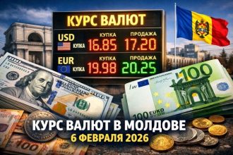Курс валют в Молдове на 6 февраля 2026: официальный курс НБМ, сравнение банков и обменников Кишинёва, где выгоднее купить или продать валюту.