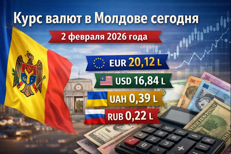 Курс валют в Молдове сегодня 2 февраля 2026: официальный курс НБМ EUR, USD, RON, UAH и RUB, таблица и советы по обмену денег без переплат.