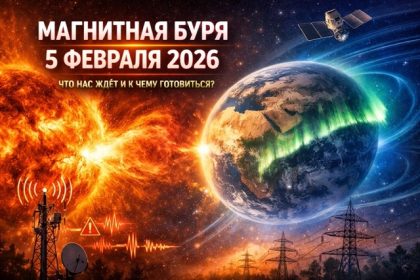 Прогноз магнитной бури на 5 февраля 2026: уровень G1–G2, причины вспышки X8.3, окно усиления, влияние на связь и советы, как подготовиться.