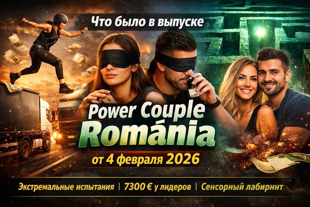 Что было в выпуске Power Couple România 4 февраля 2026: лидеры Сандра и Рэзван, сенсорный лабиринт и голосование.