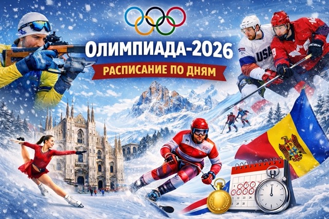 Расписание зимней Олимпиады 2026 по дням: 4–22 февраля, как читать календарь, где смотреть онлайн в Молдове, Moldova 1 и официальные вещатели.