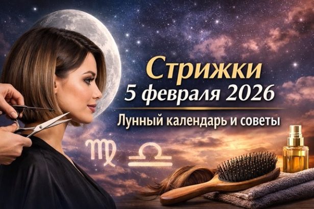 Стрижка 5 февраля 2026 по лунному календарю: убывающая Луна, 18–19 лунный день, переход Девы в Весы. Лучшее время, советы, таблица.