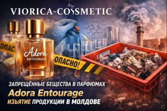 В Молдове изымают парфюмы Adora Entourage Viorica-Cosmetic из-за запрещённых веществ BMHCA и HICC. Проверка партии, возврат и советы.