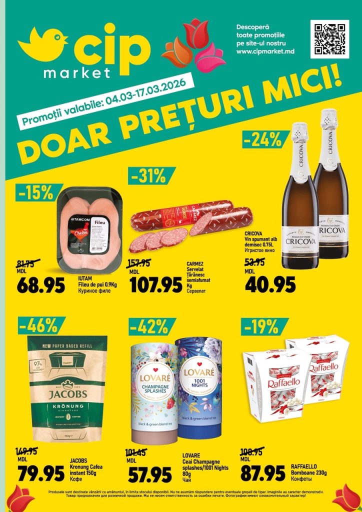 Какая акция в CIP Market действует с 4 по 17 марта 2026 года: что дёшево купить со скидкой до 48%
