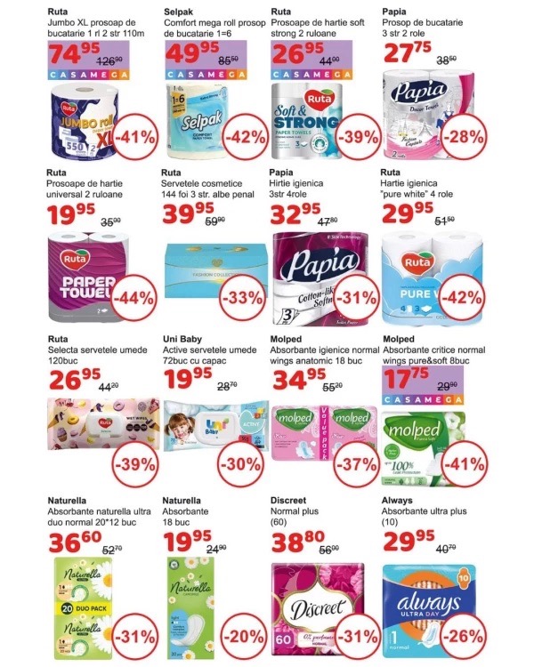 Скидки до 50% в Casa Curată с 25 апреля по 22 мая 2026: что купить выгодно в формате «2=3» по карте Casa Mega