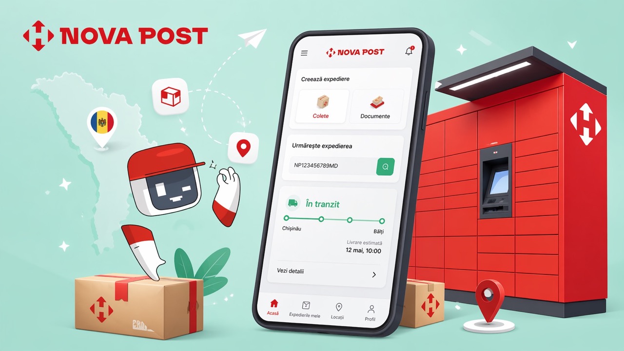 Nova Post в Молдове запустила новое приложение: где скачать, как оформить отправку, вызвать курьера, оплатить доставку и отследить посылку.