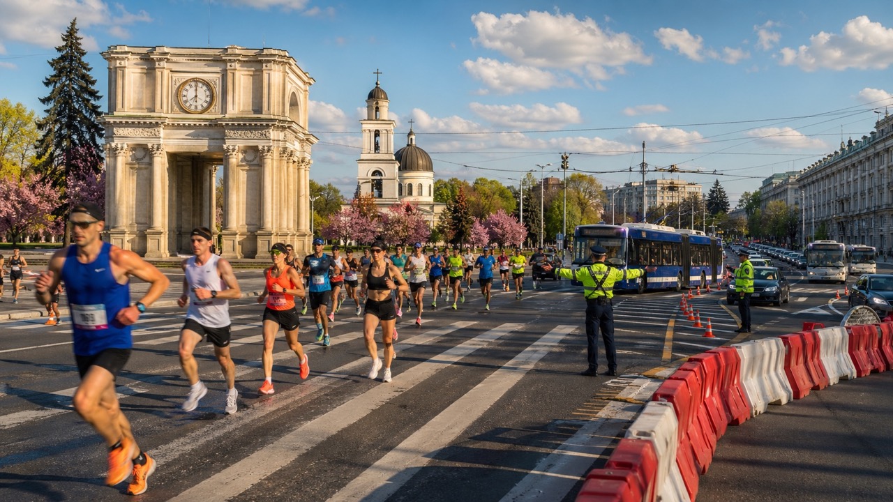 Центр Кишинева перекрыли 25 и 26 апреля 2026 из-за марафона. Где закрыты улицы, как объехать PMAN, какие маршруты транспорта изменены