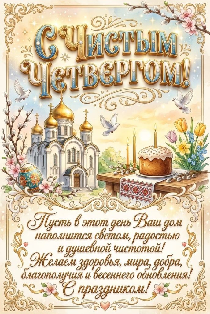 Чистый четверг 2026 в Молдове: традиции, обряды, тексты поздравлений и красивые открытки