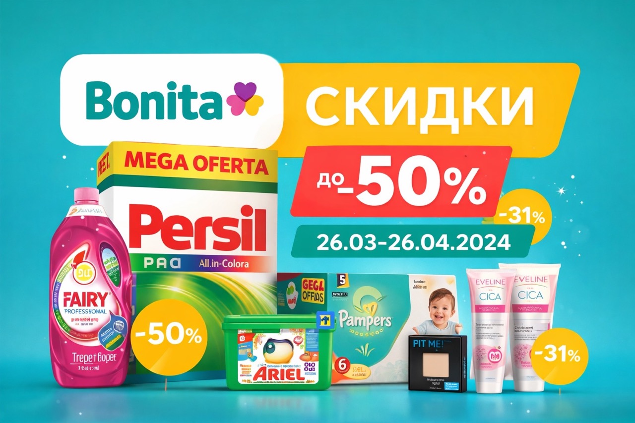 Скидки Bonita в Молдове: полный обзор акций на бытовую химию, косметику, шампуни, гигиену, товары для дома и выгодные покупки до 50%.