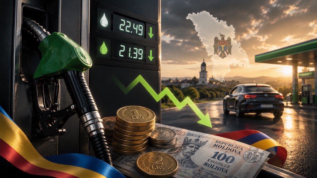 В Молдове с 28 мая 2026 дешевеют бензин A-95 и дизтопливо. Новые цены НАРЭ: 31,21 и 28,96 лея за литр. Что это значит для водителей.