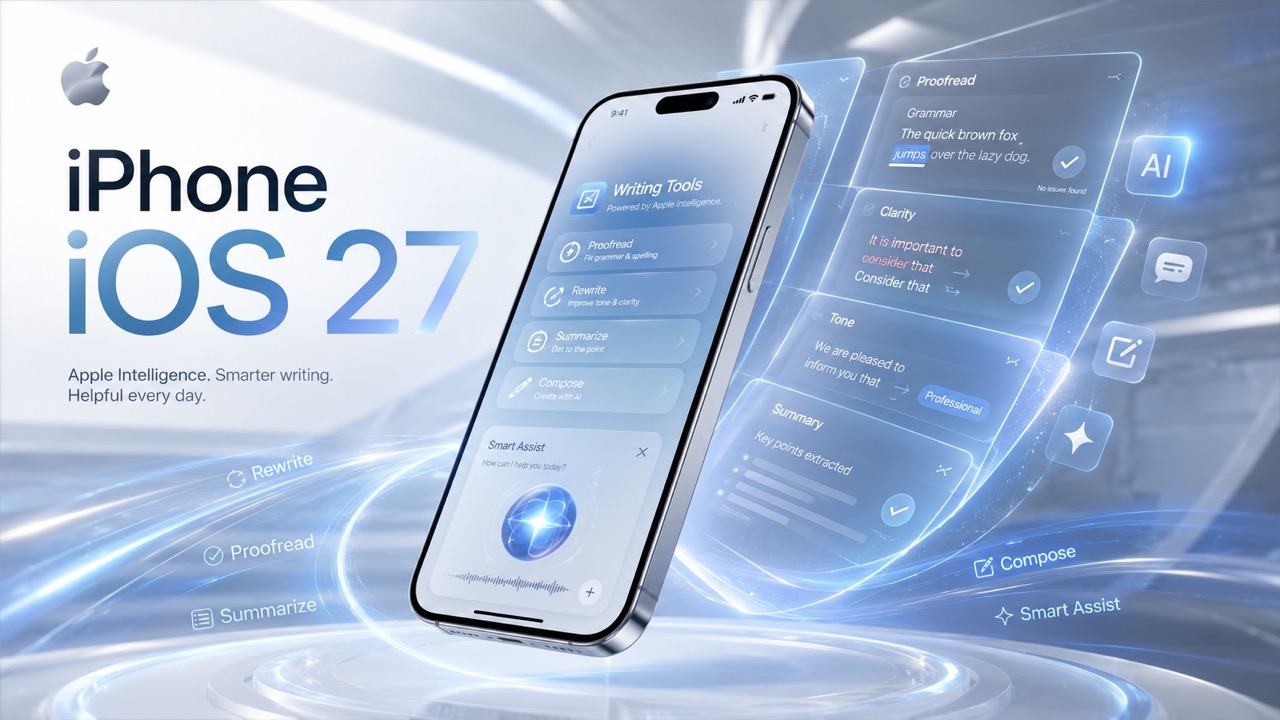 Когда выйдет iOS 27, какие ИИ-функции получит iPhone и что изменится в Apple Intelligence, Siri, Writing Tools и проверке грамматики.