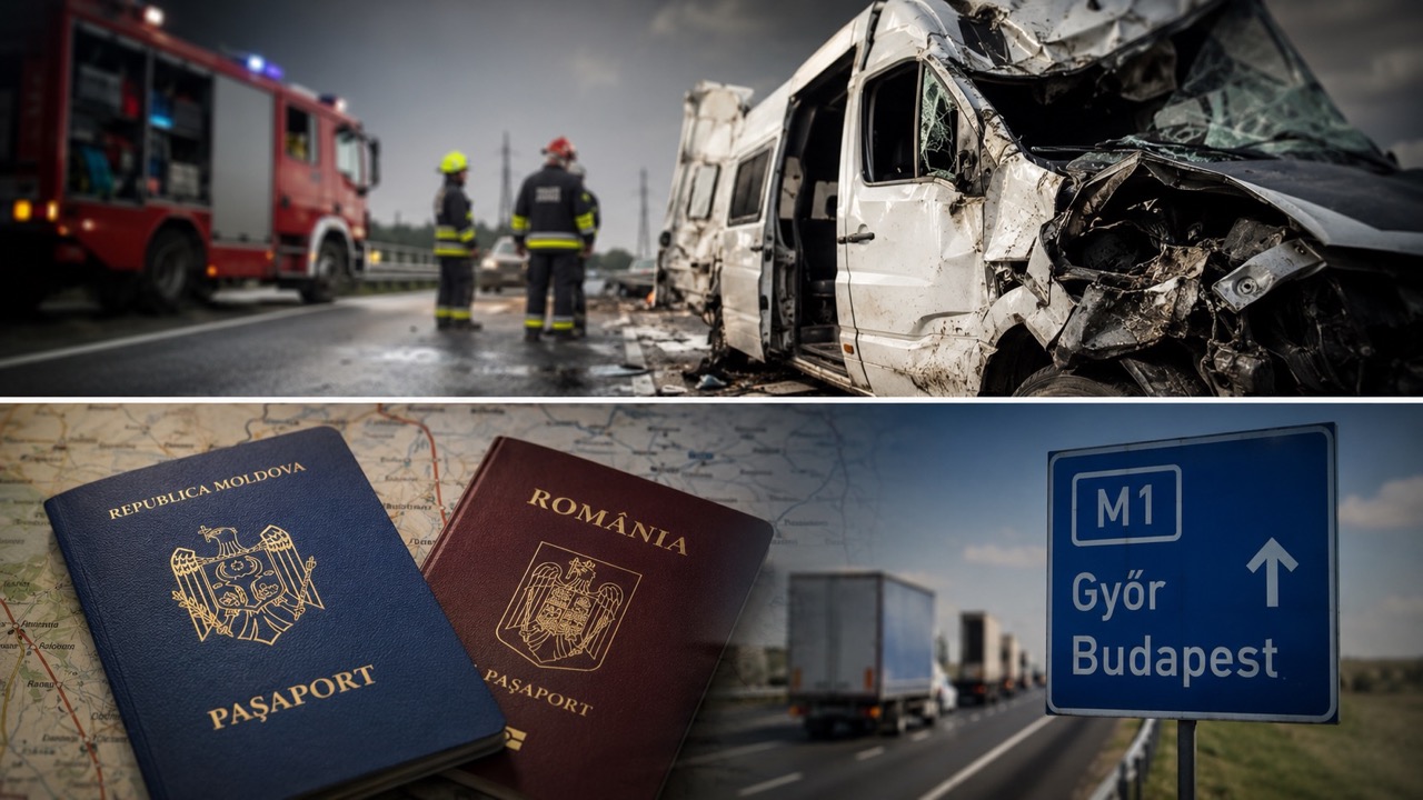 В Венгрии на трассе M1 произошло смертельное ДТП с микроавтобусом на молдавских номерах. Среди погибших — граждане Молдовы и Румынии.