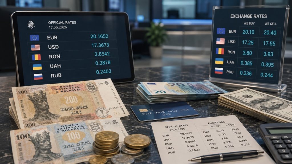 Какой курс валют на 17 июня 2026 в Молдове и в чем разница между официальным и рыночным курсом
