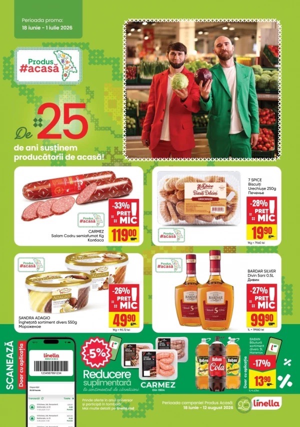 Акция Linella «Preț redus pentru tine» с 18 июня по 1 июля 2026: на что скидки до -53%