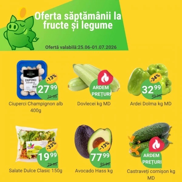 Еженедельное предложение на фрукты и овощи в Local: скидки до -34% в акции Oferta săptămânii 25.06–01.07.2026