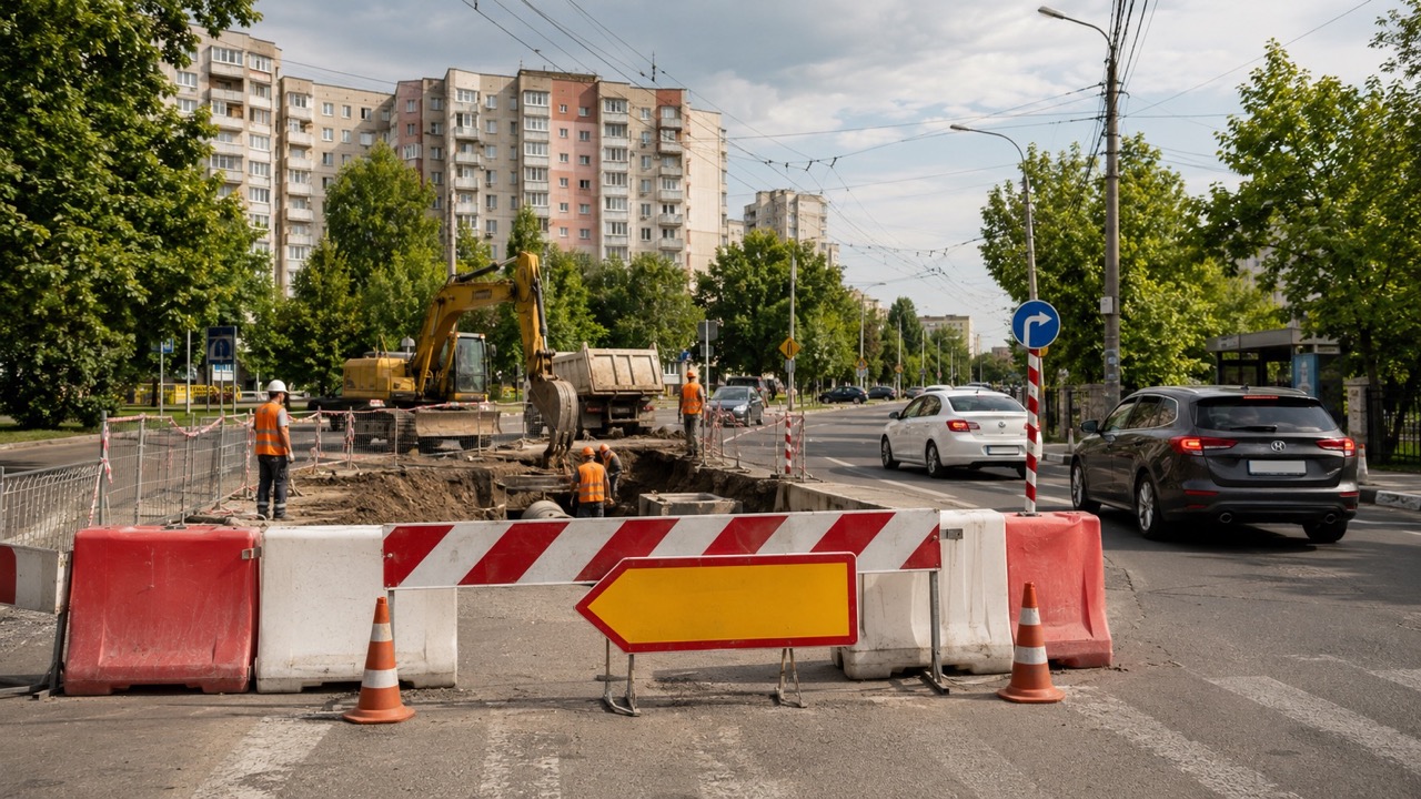 В Кишинёве перекрыли улицы Минскую и Ойтуз. Узнайте сроки ограничений, причины работ, маршруты объезда и ситуацию с общественным транспортом.