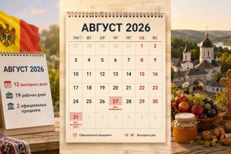 Сколько выходных будет в Молдове в августе 2026 года: календарь праздников, рабочие дни, День независимости, Limba Noastră и церковные даты.