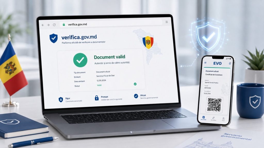 Как пользоваться verifica.gov.md и подтвердить документ из EVO