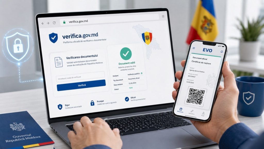 Как пользоваться verifica.gov.md и подтвердить документ из EVO