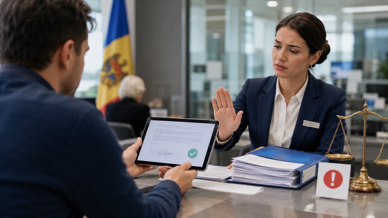 Банк в Молдове отказывается принимать документ с электронной подписью: когда отказ незаконен, как потребовать ответ и куда подать жалобу.