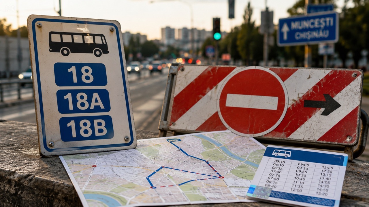Мунчештское шоссе в Кишинёве перекроют 11–13 августа 2026 года. Узнайте, как изменятся маршруты автобусов №18, 18A и 18B и время ограничений.